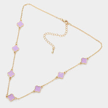 Load image into Gallery viewer, Lavender Quatrefoil Station Necklace
