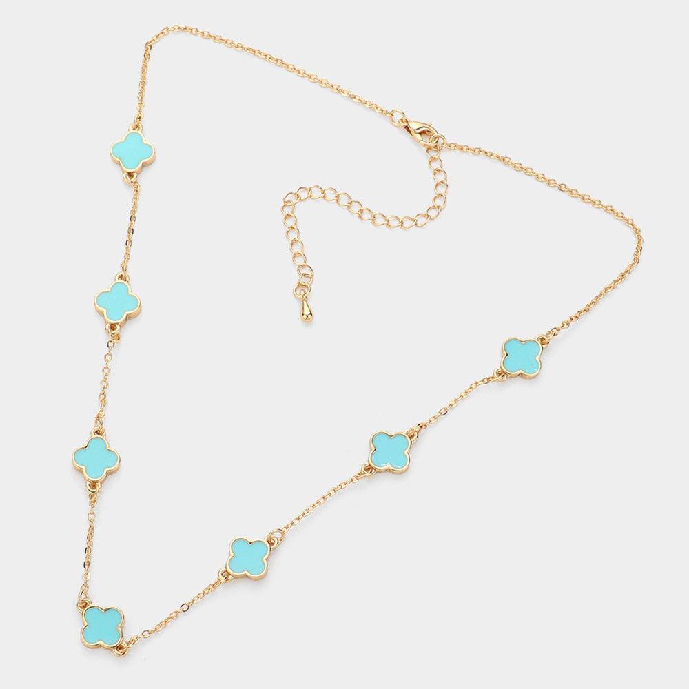 Gold Quatrefoil Station Necklace - Jewelry Store by Erik Rayo