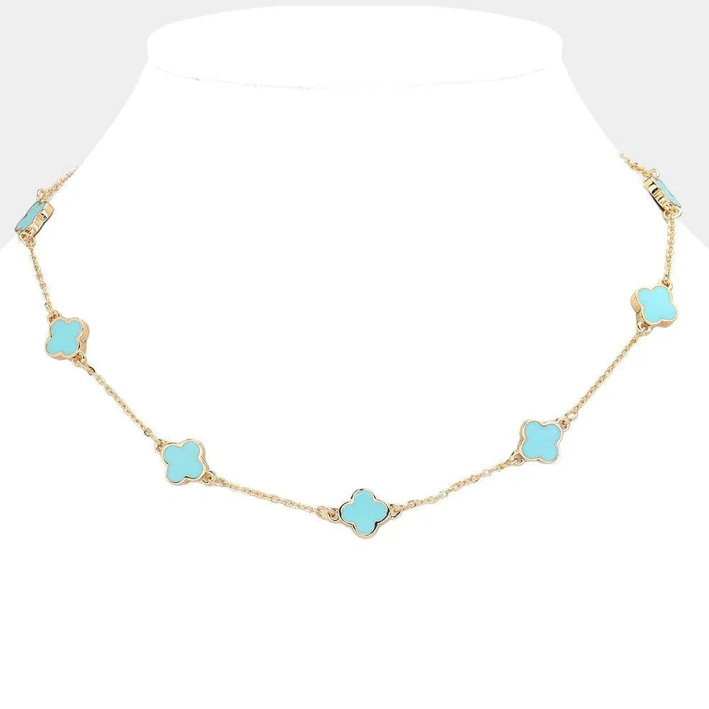 Gold Quatrefoil Station Necklace - Jewelry Store by Erik Rayo
