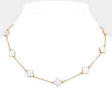 Load image into Gallery viewer, White Quatrefoil Station Necklace
