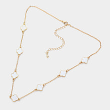 Load image into Gallery viewer, White Quatrefoil Station Necklace
