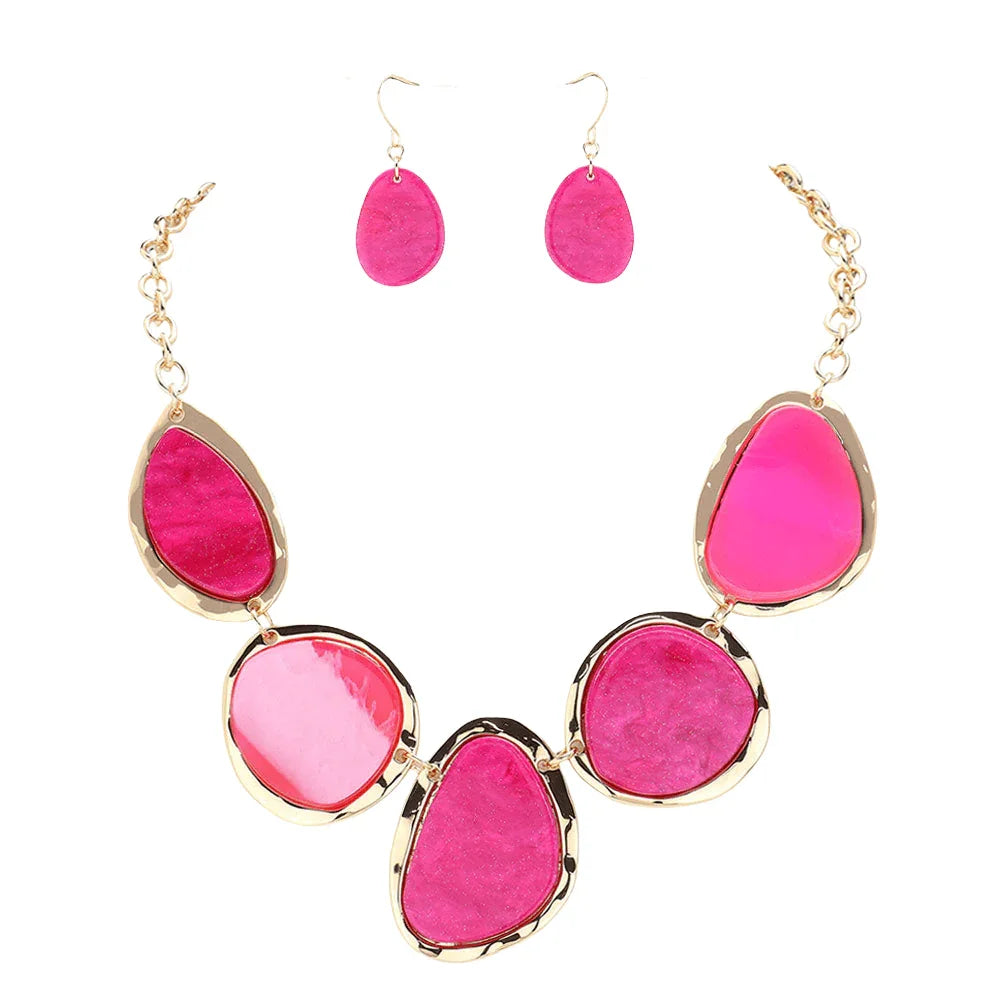 Red Abstract Celluloid Acetate Plate Link Bib Necklace - Jewelry Store by Erik Rayo