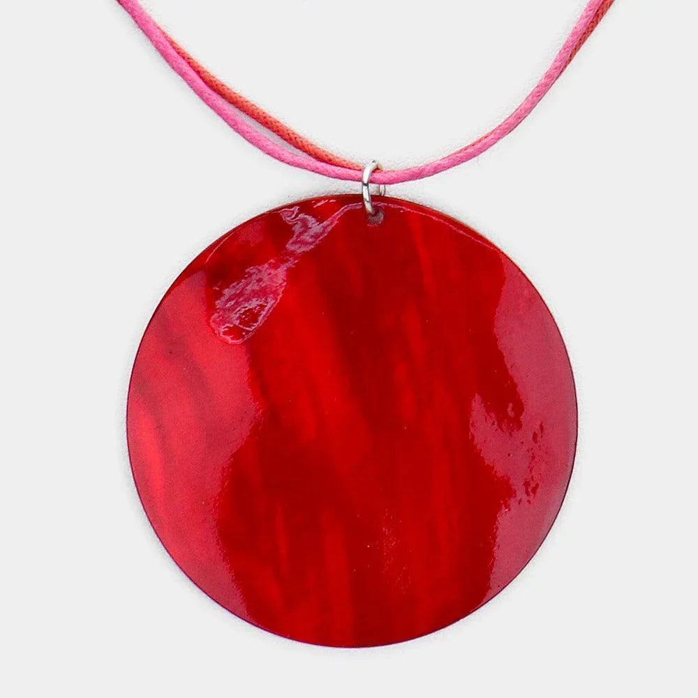 Silver Round Shell Pendant Necklace - Jewelry Store by Erik Rayo