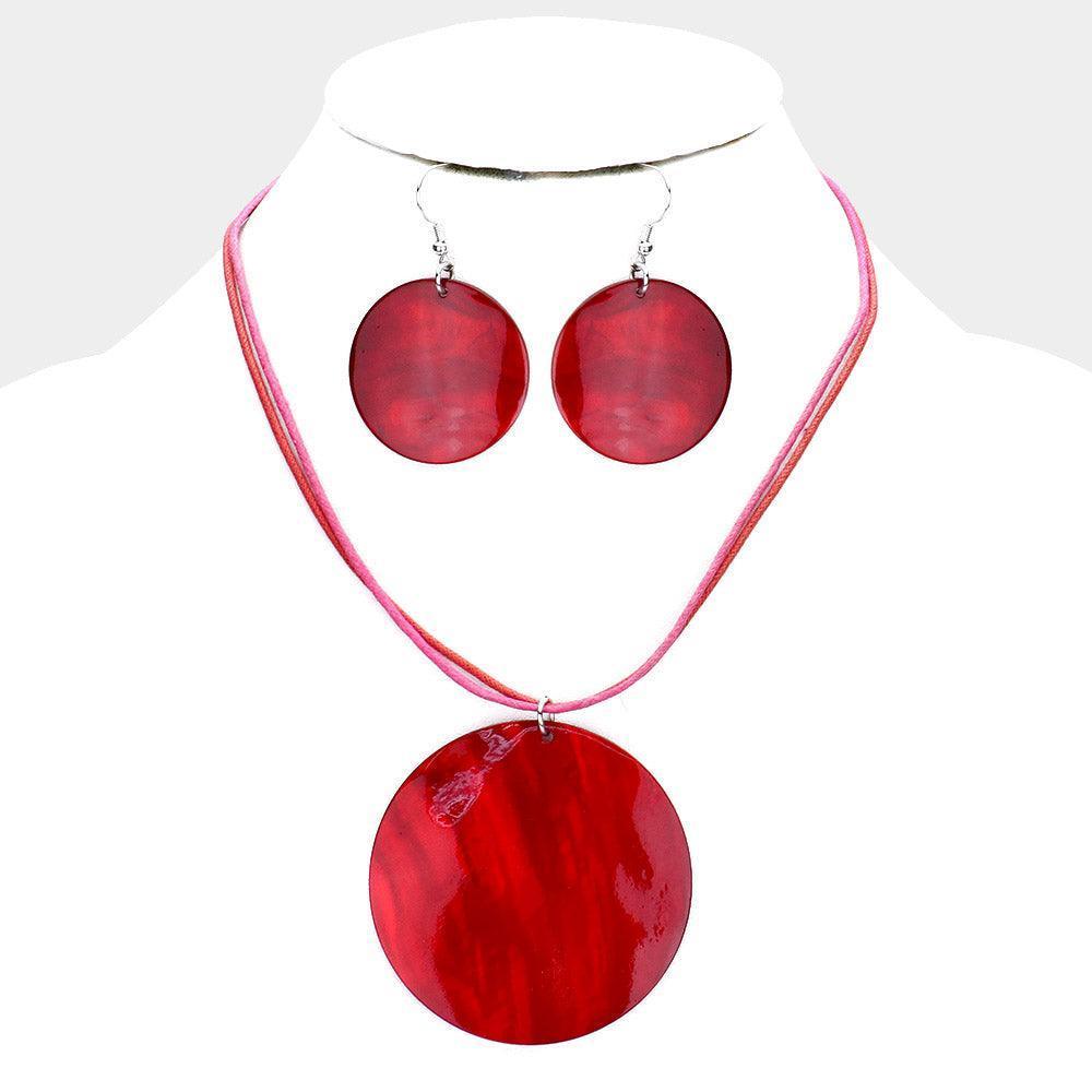 Silver Round Shell Pendant Necklace - Jewelry Store by Erik Rayo