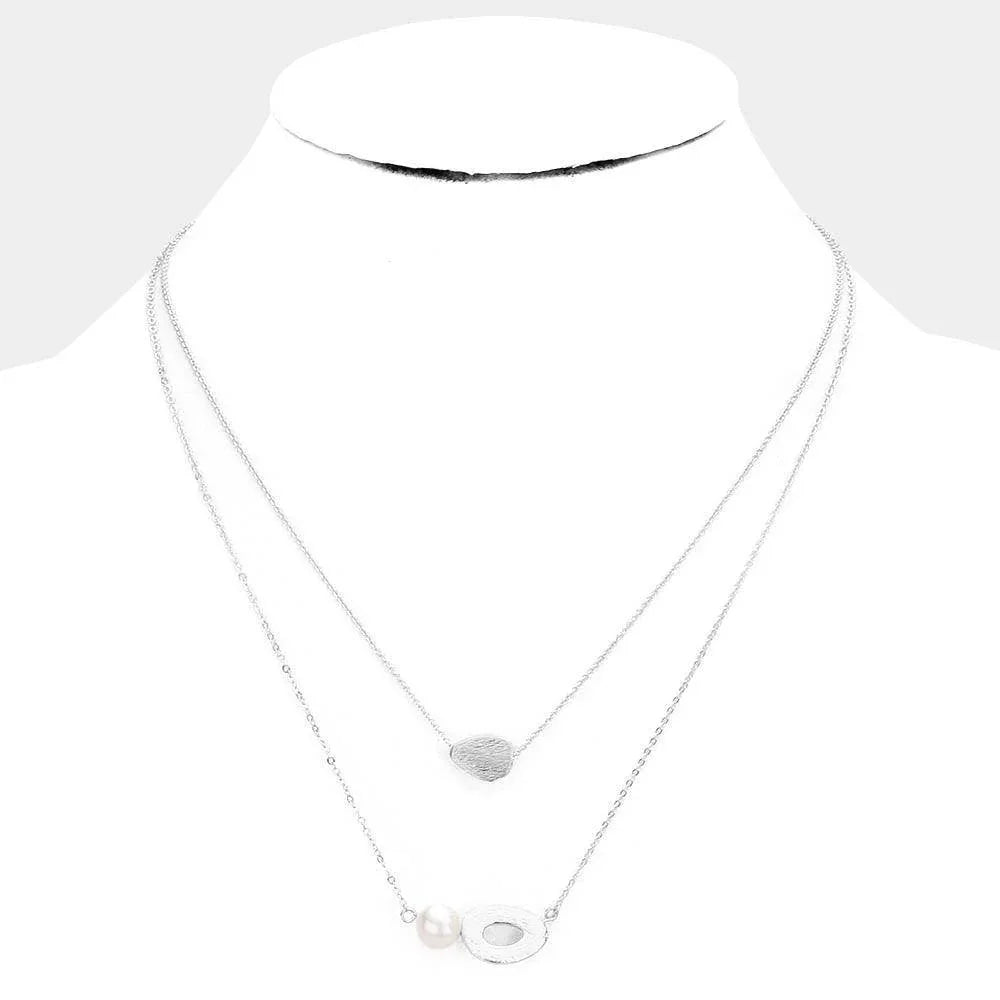 2-Row Pearl Pendant Necklace - Jewelry Store by Erik Rayo
