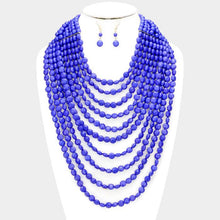 Load image into Gallery viewer, Blue Multi Strand Faceted Beaded Necklace
