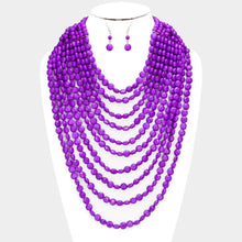 Load image into Gallery viewer, Purple Multi Strand Faceted Beaded Necklace
