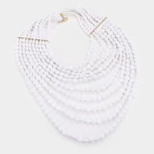 Load image into Gallery viewer, White Multi Strand Faceted Beaded Necklace

