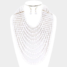 Load image into Gallery viewer, White Multi Strand Faceted Beaded Necklace
