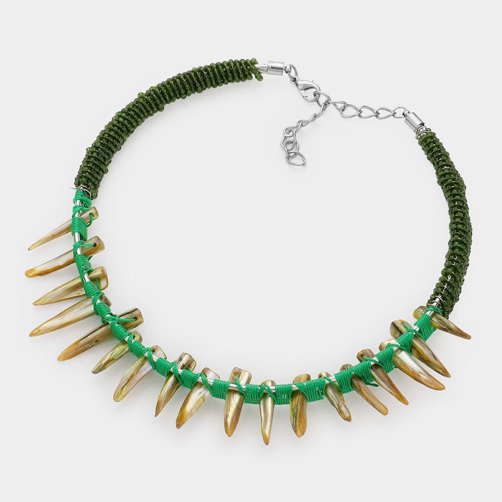 Green Abstract Collar Necklace - Jewelry Store by Erik Rayo
