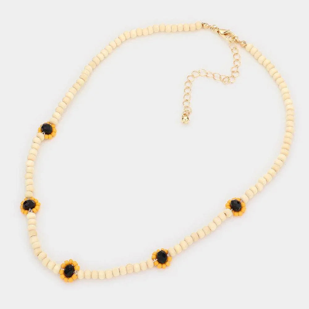 Bead Pointed Wood Necklace - Jewelry Store by Erik Rayo