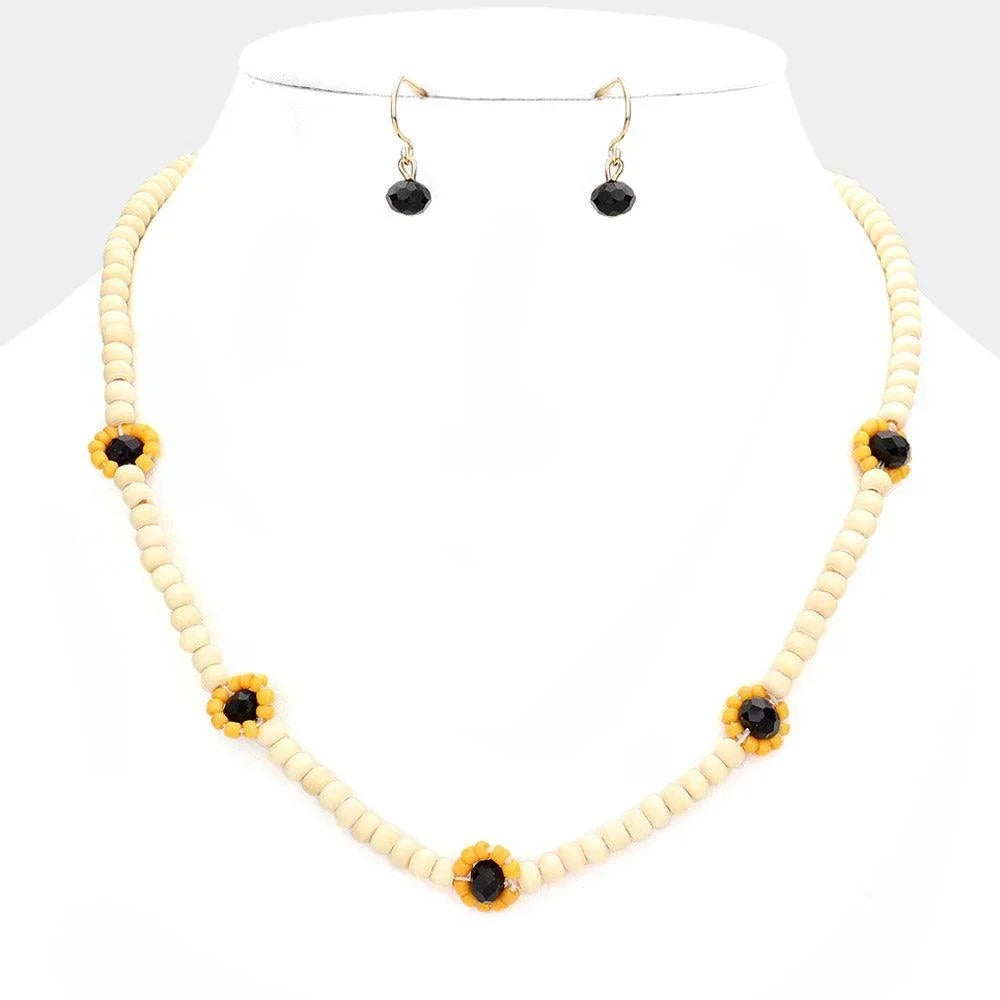 Bead Pointed Wood Necklace - Jewelry Store by Erik Rayo