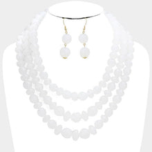 Load image into Gallery viewer, Clear Triple Strand Beaded Bib Necklace
