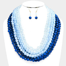 Load image into Gallery viewer, Multi Strand Faceted Round Lucite Beaded Bib Necklace
