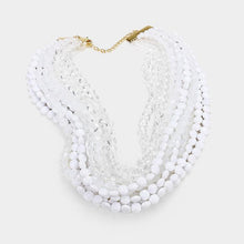 Load image into Gallery viewer, Multi Strand Faceted Round Lucite Beaded Bib Necklace
