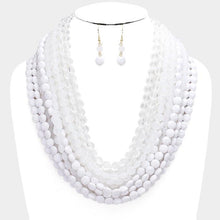 Load image into Gallery viewer, Multi Strand Faceted Round Lucite Beaded Bib Necklace
