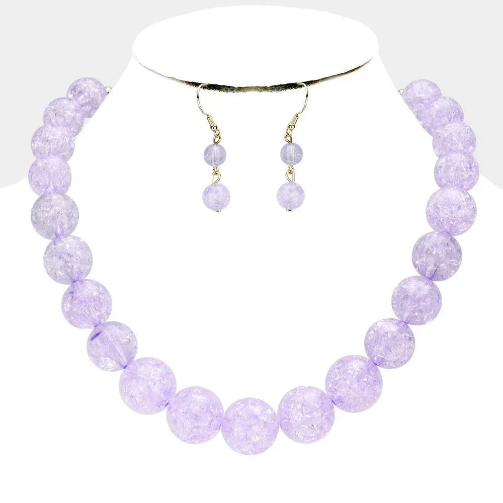 Cracked Lucite Bead Ball Necklace - Jewelry Store by Erik Rayo