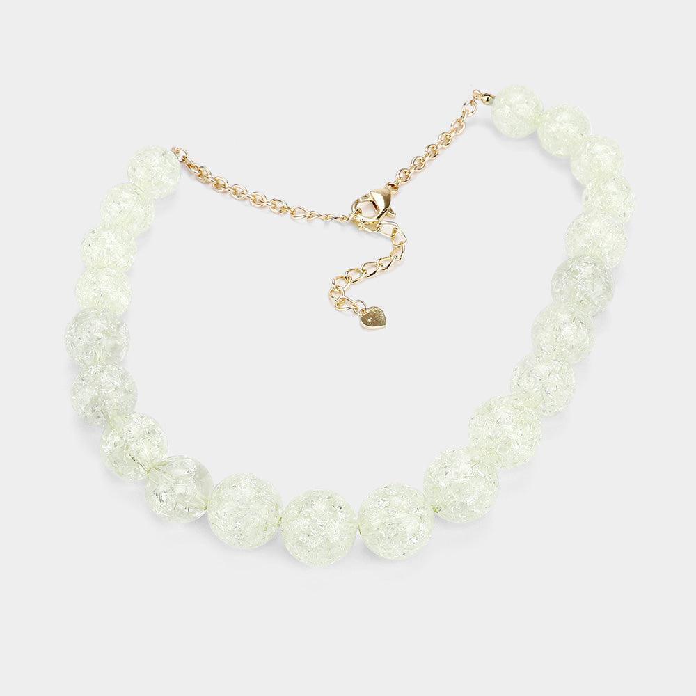 Cracked Lucite Bead Ball Necklace - Jewelry Store by Erik Rayo