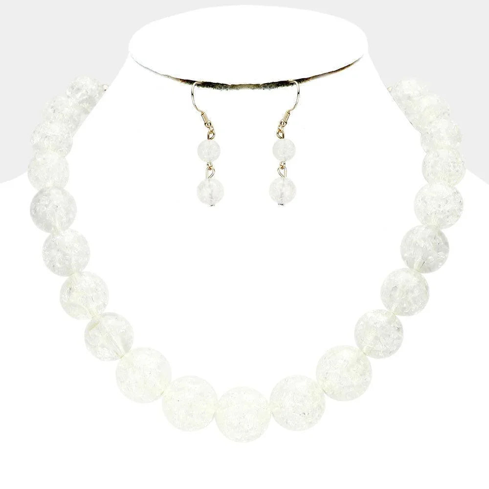 Cracked Lucite Bead Ball Necklace - Jewelry Store by Erik Rayo