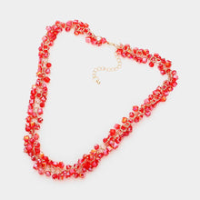 Load image into Gallery viewer, Red Square Round Beaded Necklace
