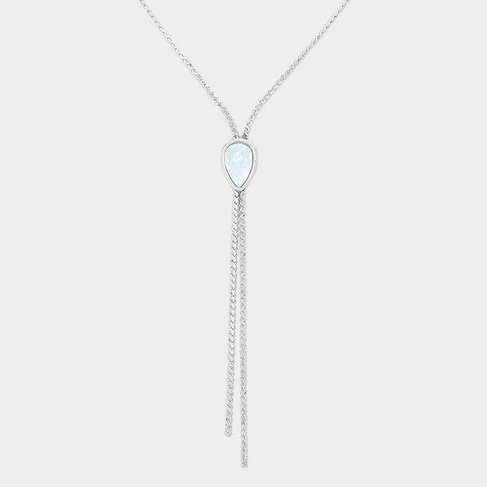 Cream Teardrop Mother of Pearl Necklace - Jewelry Store by Erik Rayo