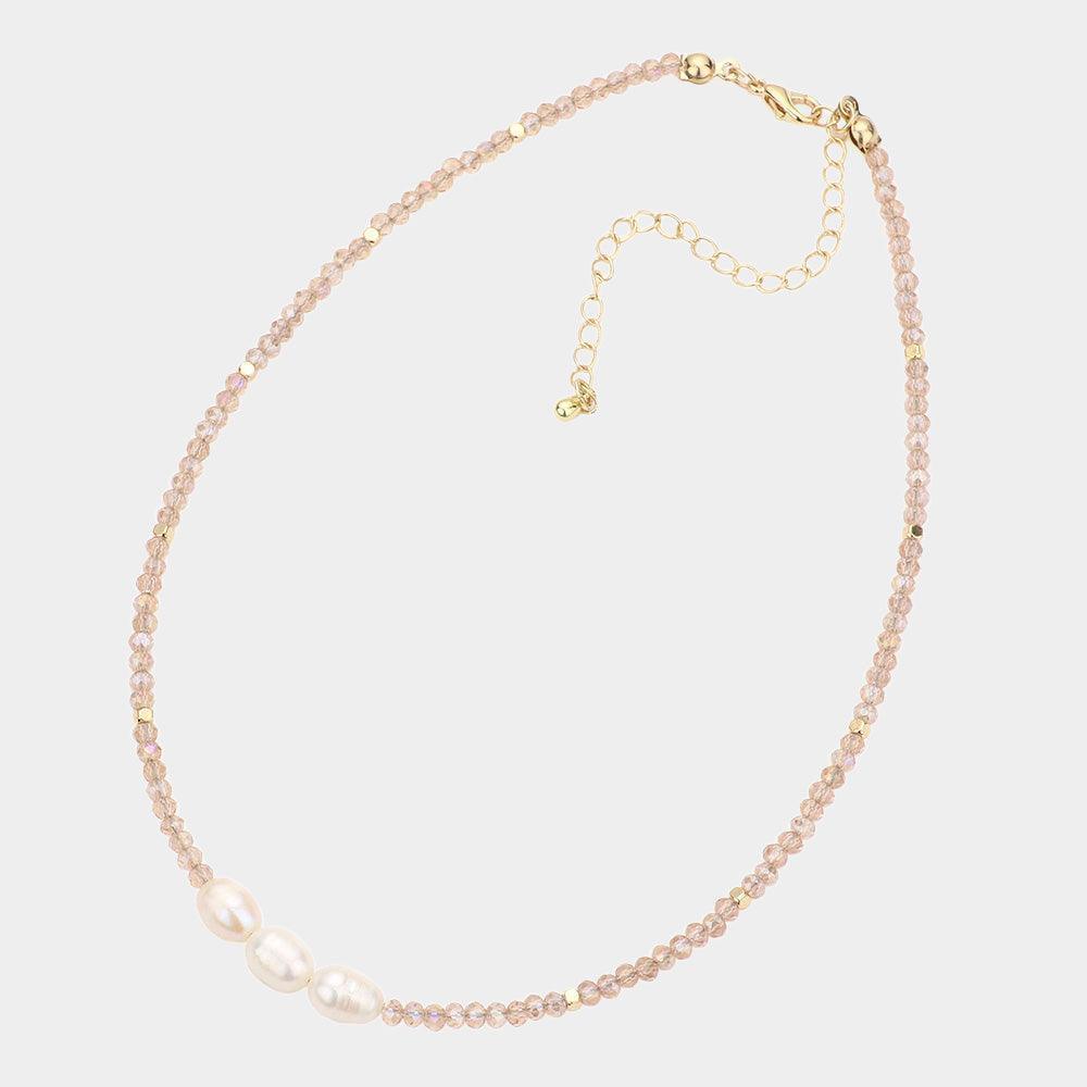 Pearl Accented Faceted Beaded Necklace - Jewelry Store by Erik Rayo
