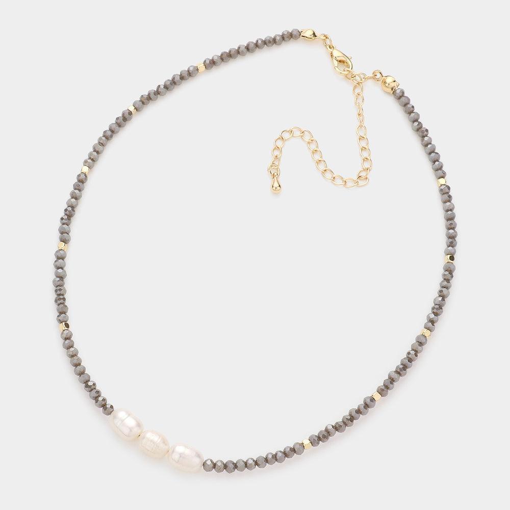 Pearl Accented Faceted Beaded Necklace - Jewelry Store by Erik Rayo