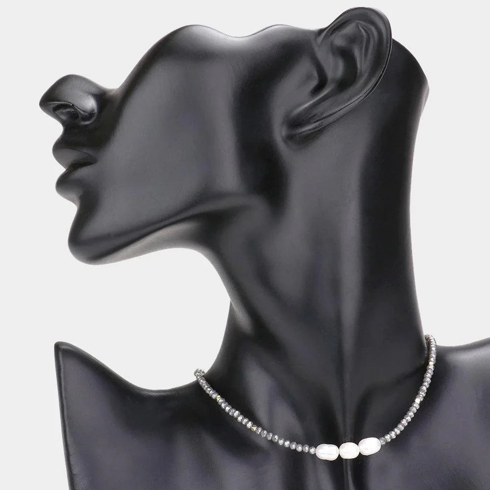 Pearl Accented Faceted Beaded Necklace - Jewelry Store by Erik Rayo