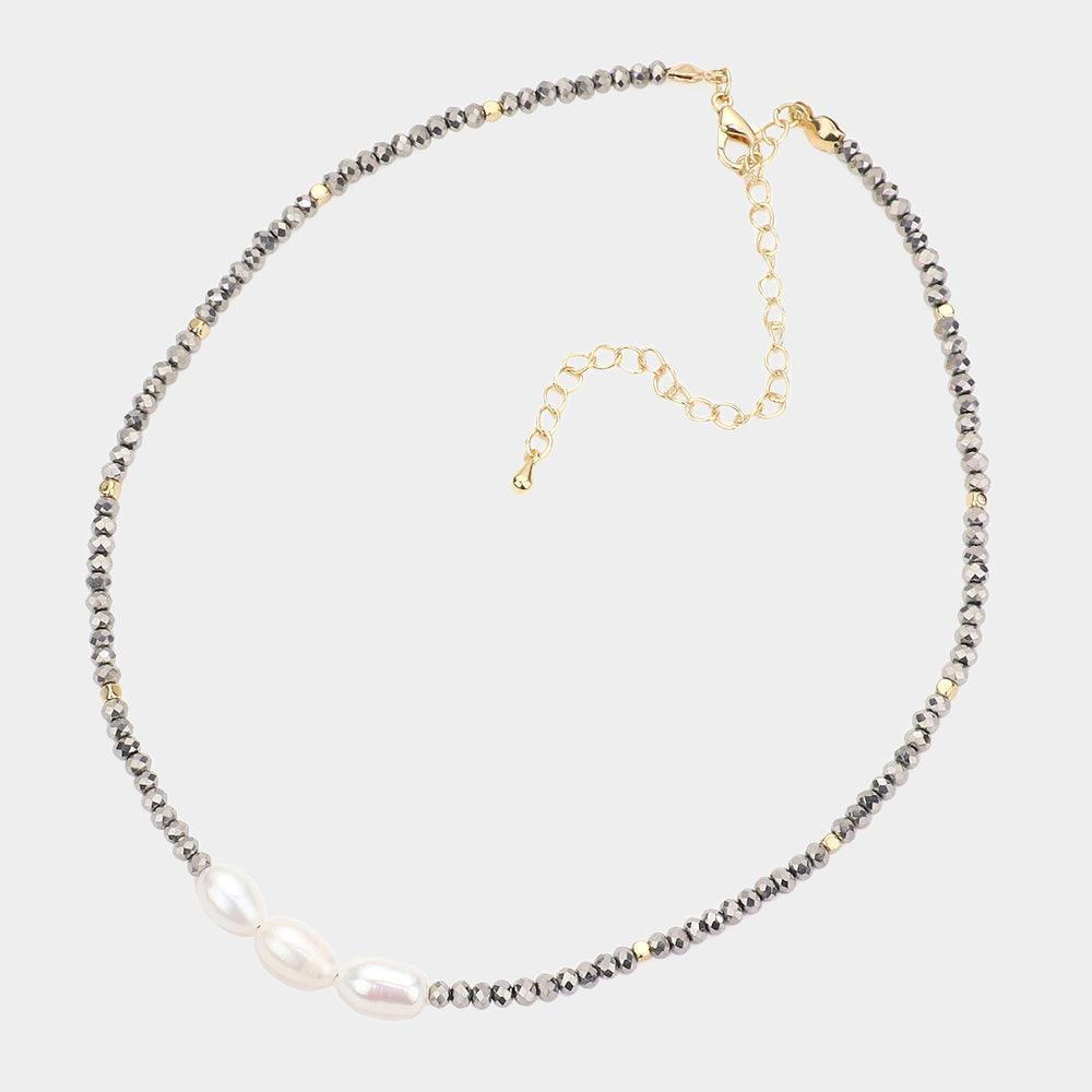 Pearl Accented Faceted Beaded Necklace - Jewelry Store by Erik Rayo