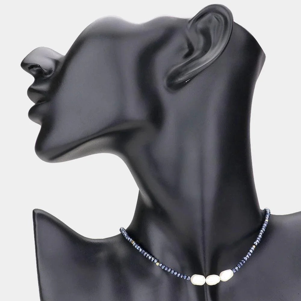Pearl Accented Faceted Beaded Necklace - Jewelry Store by Erik Rayo