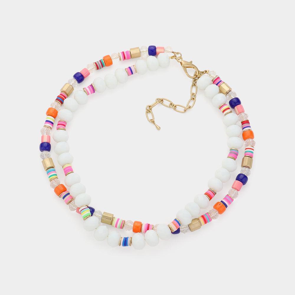 Multi Beaded Double Layered Necklace - Jewelry Store by Erik Rayo