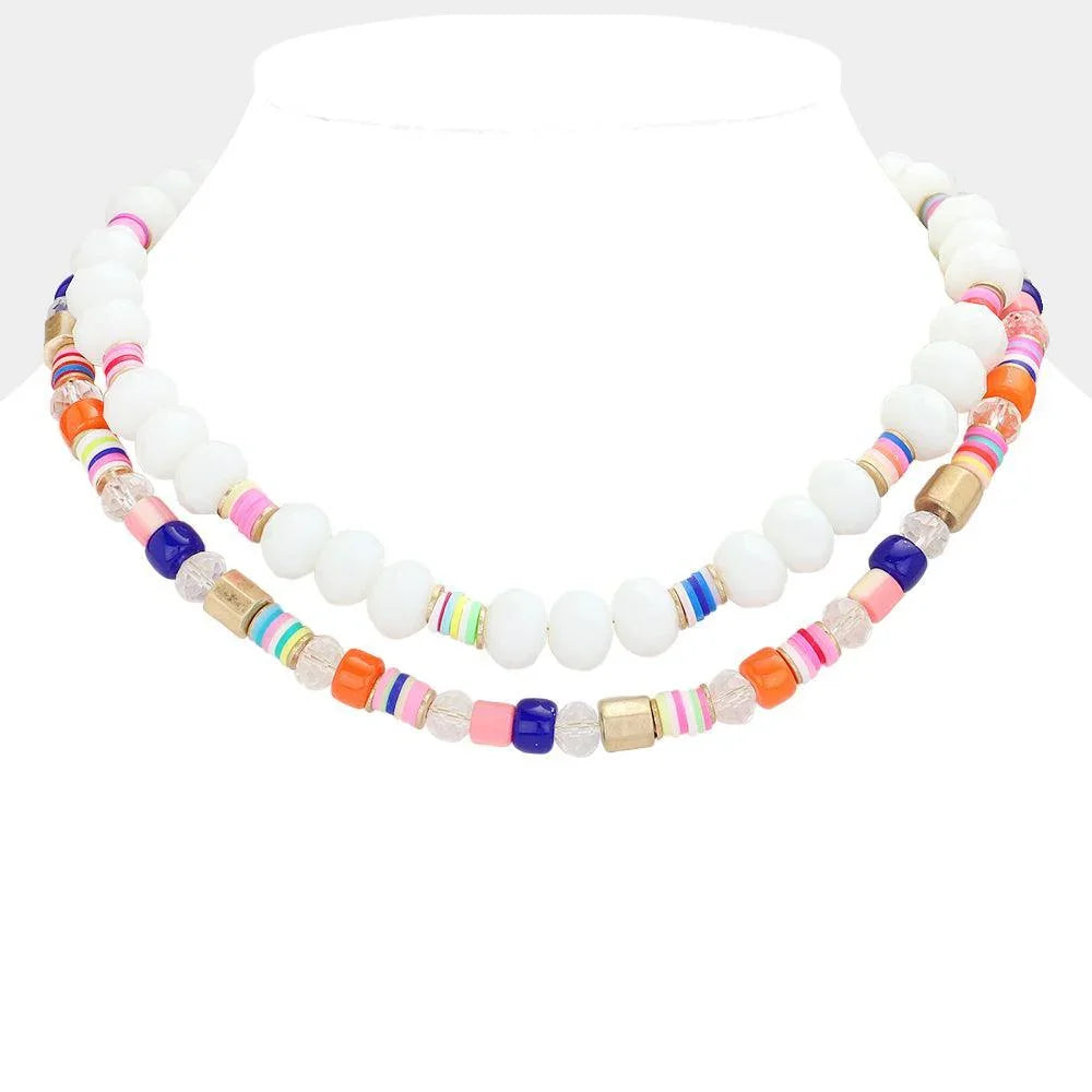 Multi Beaded Double Layered Necklace - Jewelry Store by Erik Rayo