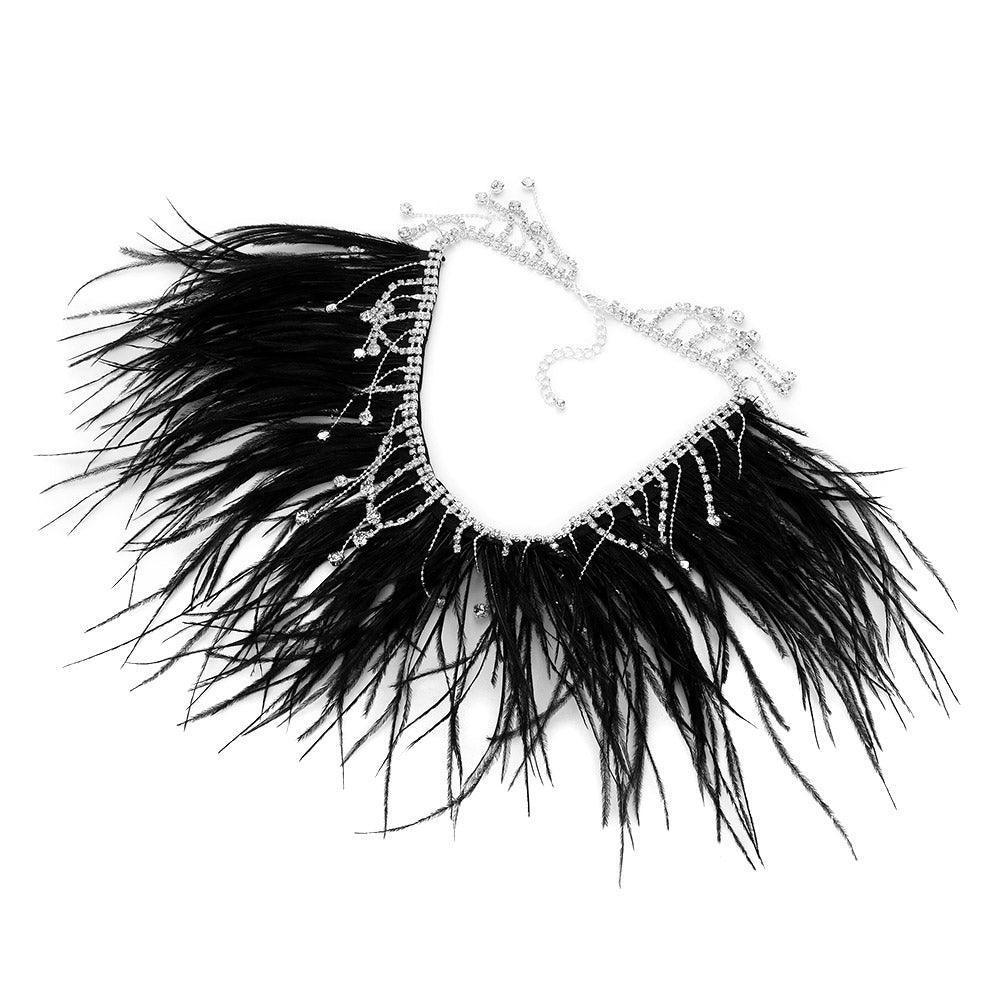 Black Feather Fringe Necklace - Jewelry Store by Erik Rayo