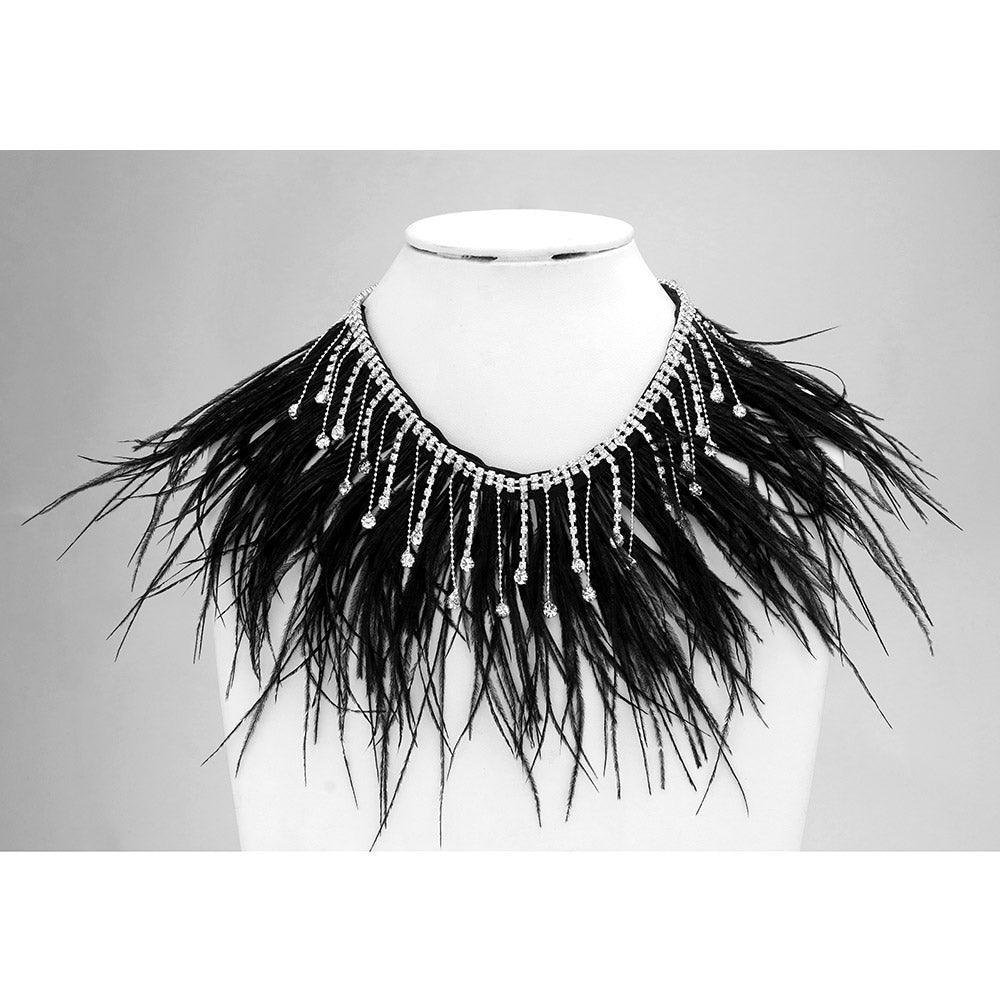 Black Feather Fringe Necklace - Jewelry Store by Erik Rayo