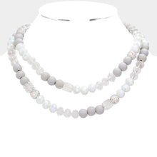 Load image into Gallery viewer, Shamballa Wood Ball Faceted Beaded Double Layered Necklace
