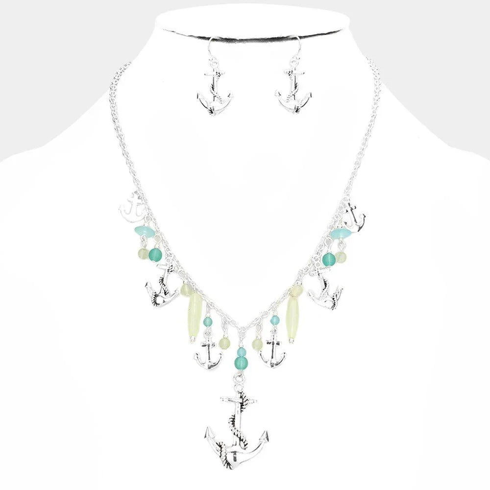 Metal Anchor Pendant Station Statement Necklace - Jewelry Store by Erik Rayo