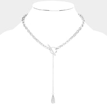 Load image into Gallery viewer, Dropped Teardrop Stone Y Necklace
