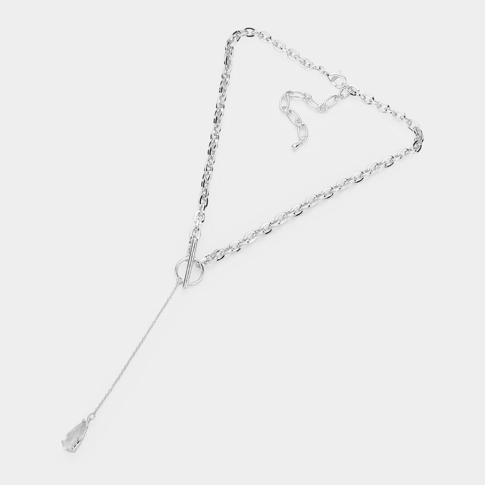 Dropped Teardrop Stone Y Necklace - Jewelry Store by Erik Rayo