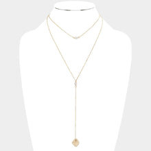 Load image into Gallery viewer, Gold Dropped Abstract Metal Y Necklace
