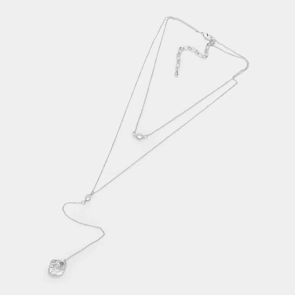 Dropped Abstract Metal Y Necklace - Jewelry Store by Erik Rayo