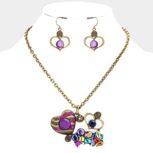 Load image into Gallery viewer, Double heart crystal pendant necklace
