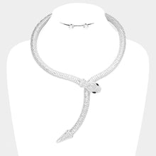 Load image into Gallery viewer, Clear Crystal Embellished Snake Collar Necklace
