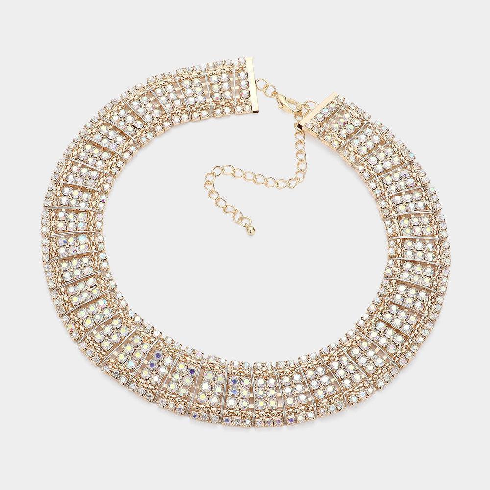 Gold Bubble Stone Armor Collar Necklace - Jewelry Store by Erik Rayo