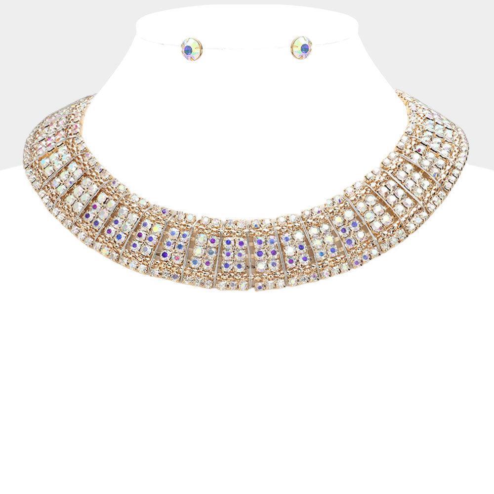 Gold Bubble Stone Armor Collar Necklace - Jewelry Store by Erik Rayo