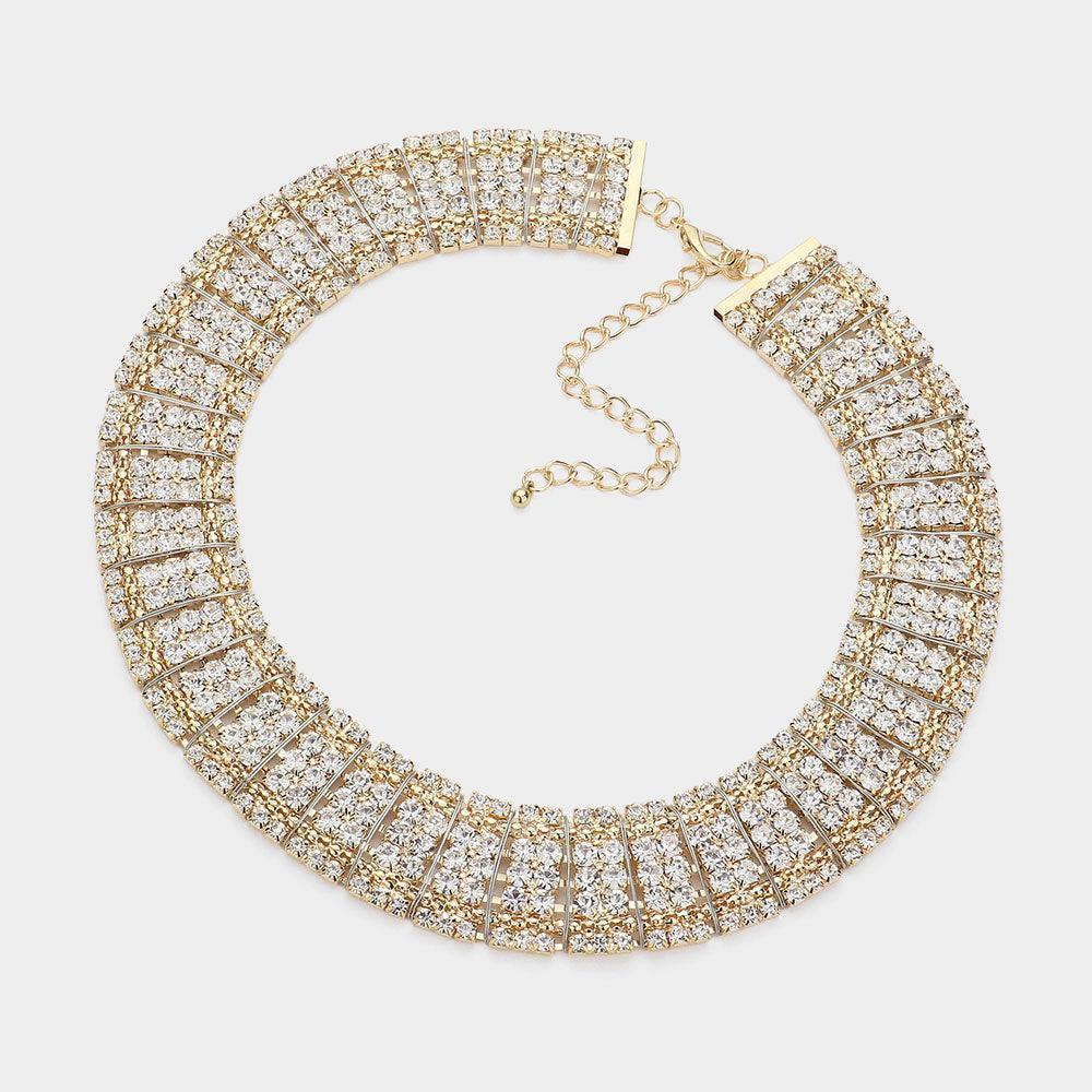 Gold Bubble Stone Armor Collar Necklace - Jewelry Store by Erik Rayo