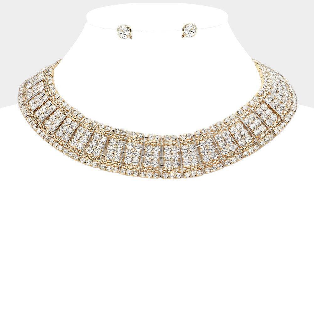 Gold Bubble Stone Armor Collar Necklace - Jewelry Store by Erik Rayo