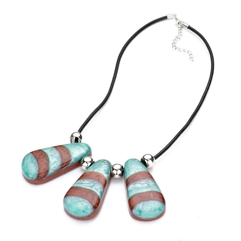 Patterned Glitter Teardrop Bead Necklace - Jewelry Store by Erik Rayo