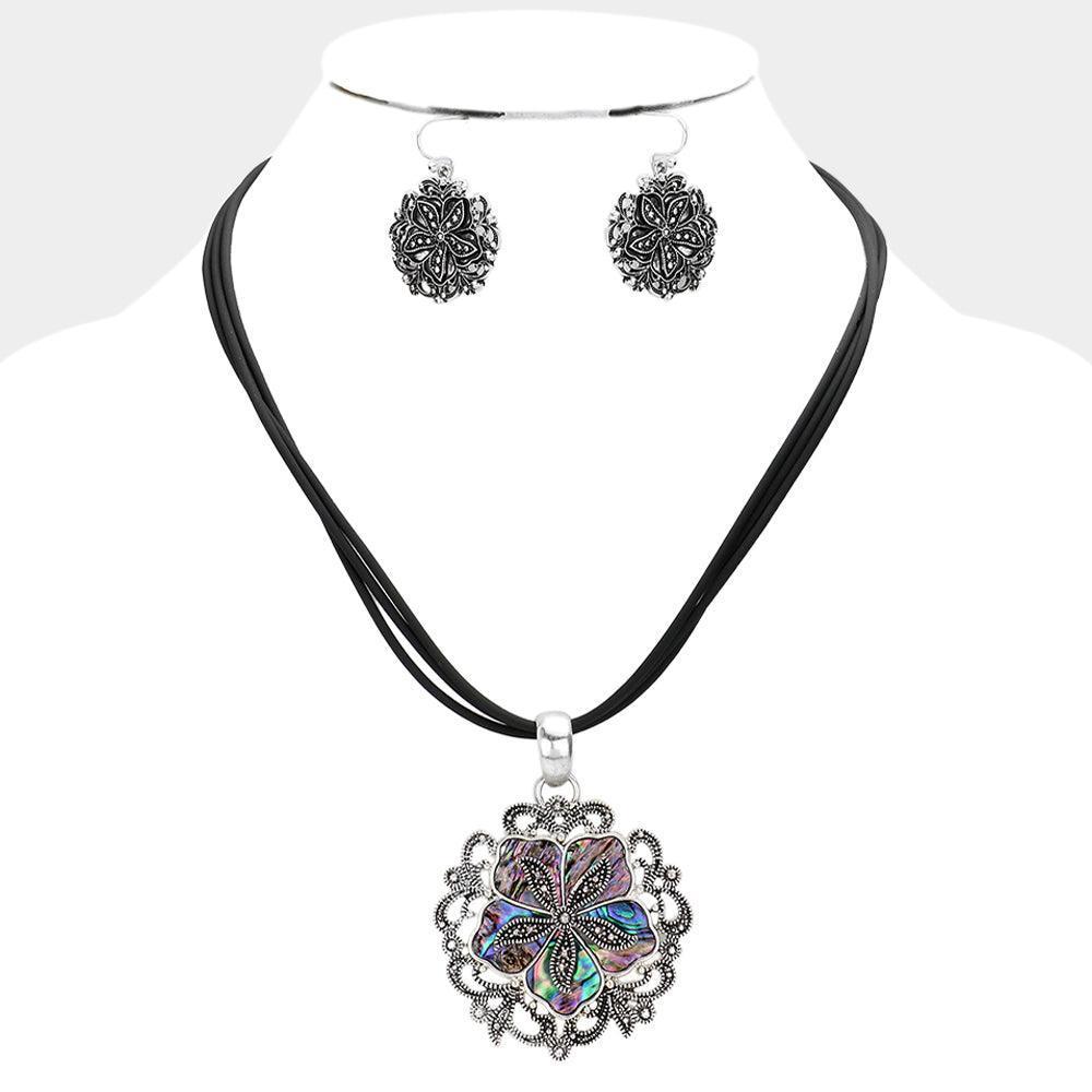 Abalone Flower Pendant Necklace - Jewelry Store by Erik Rayo