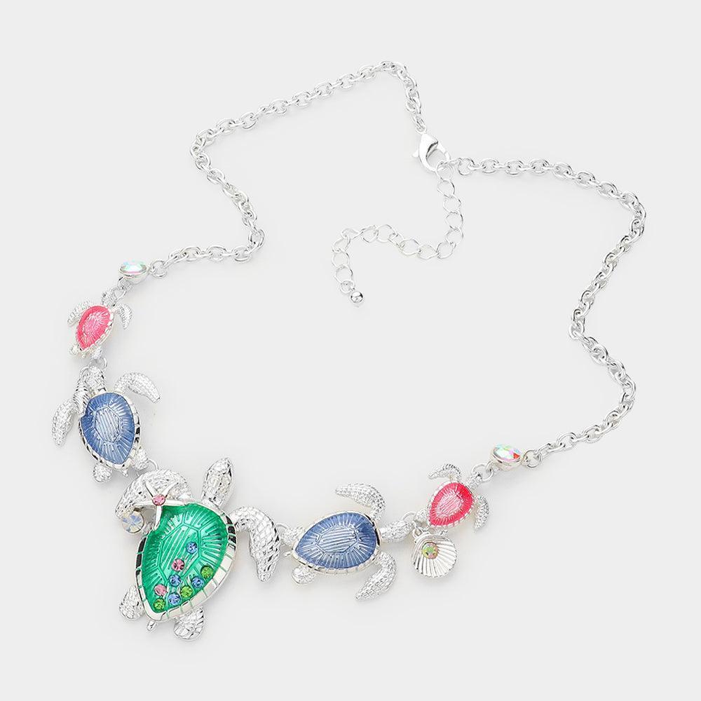 Colored Metal Turtle Shell Starfish Link Necklace - Jewelry Store by Erik Rayo