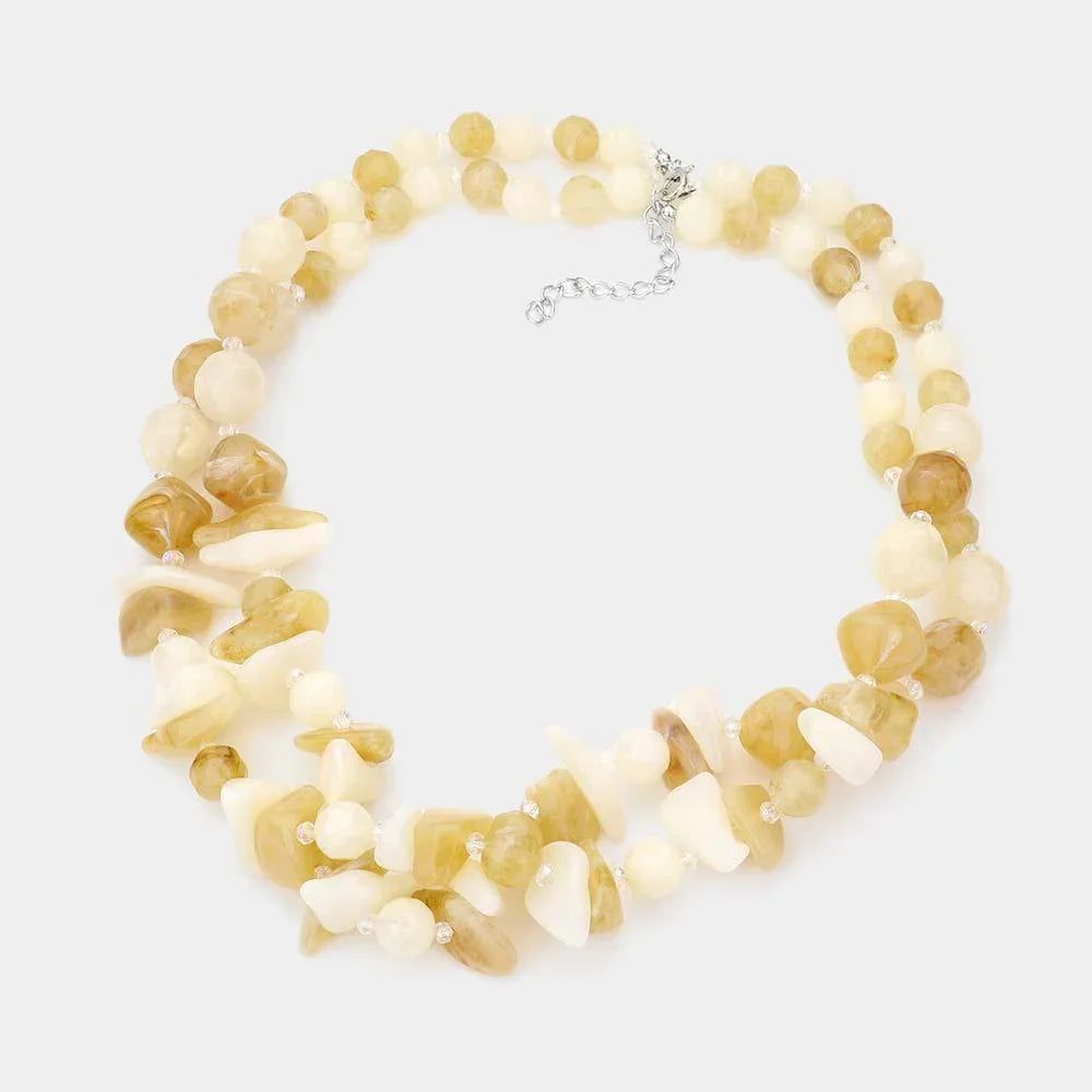 Marble Beads Double Layered Necklace - Jewelry Store by Erik Rayo